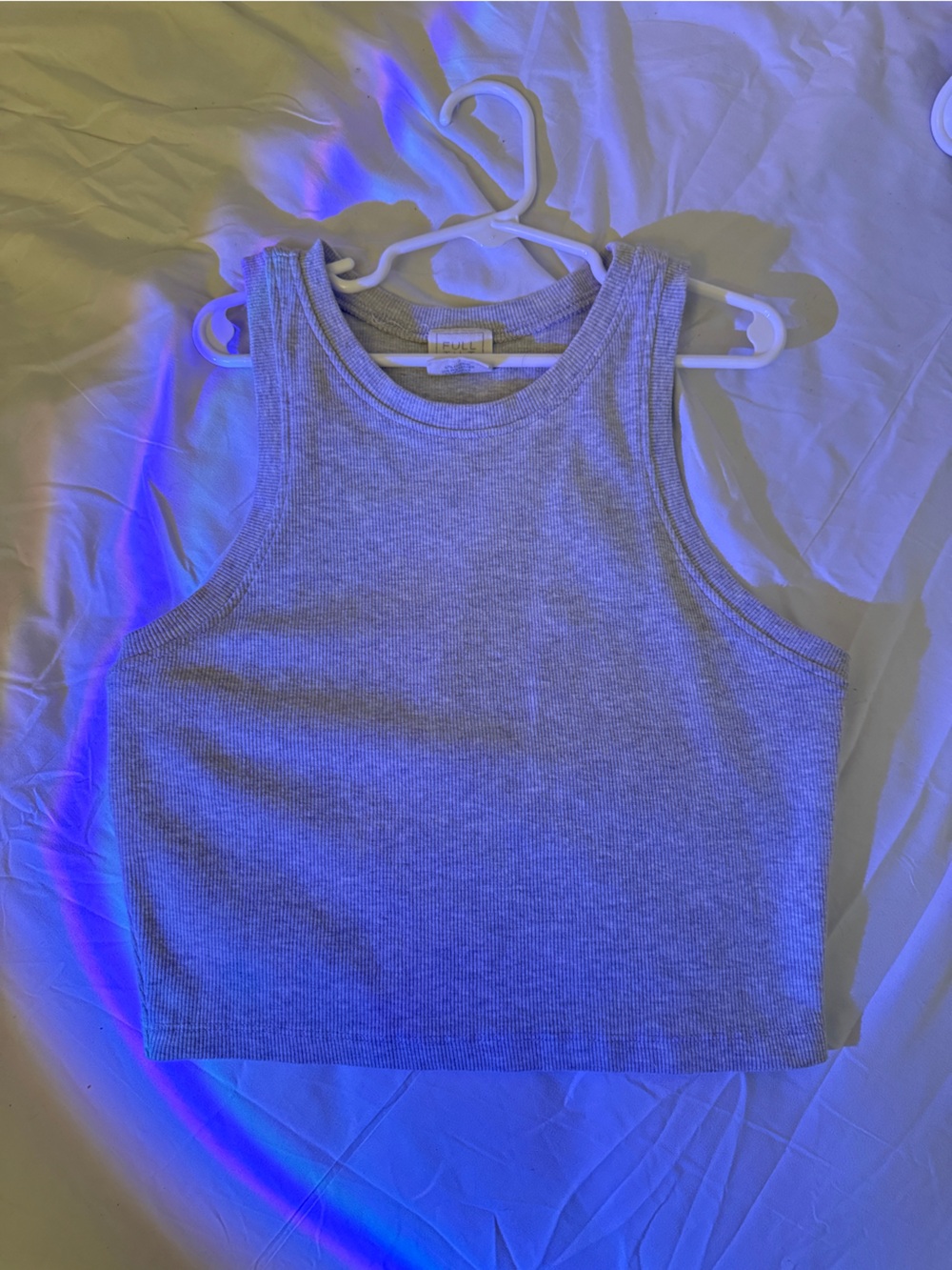Full Tilt Light Gray Ribbed Crew Tank